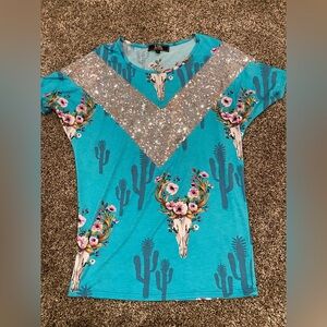 Western shirt lot bling cheetah